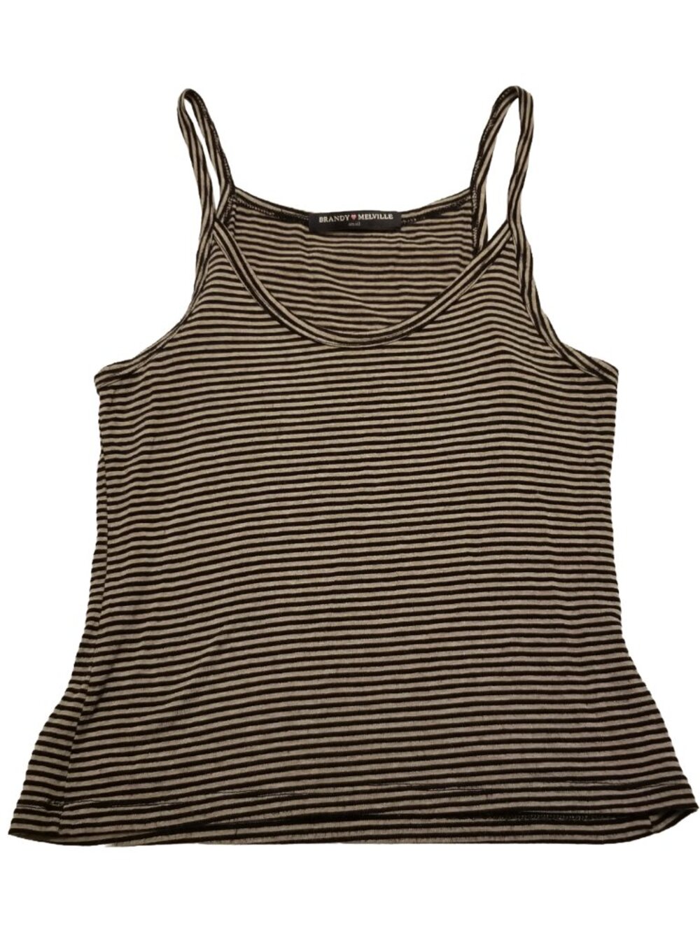 Brandy Melville Stripped Tank Top Mid Length Black/Grey